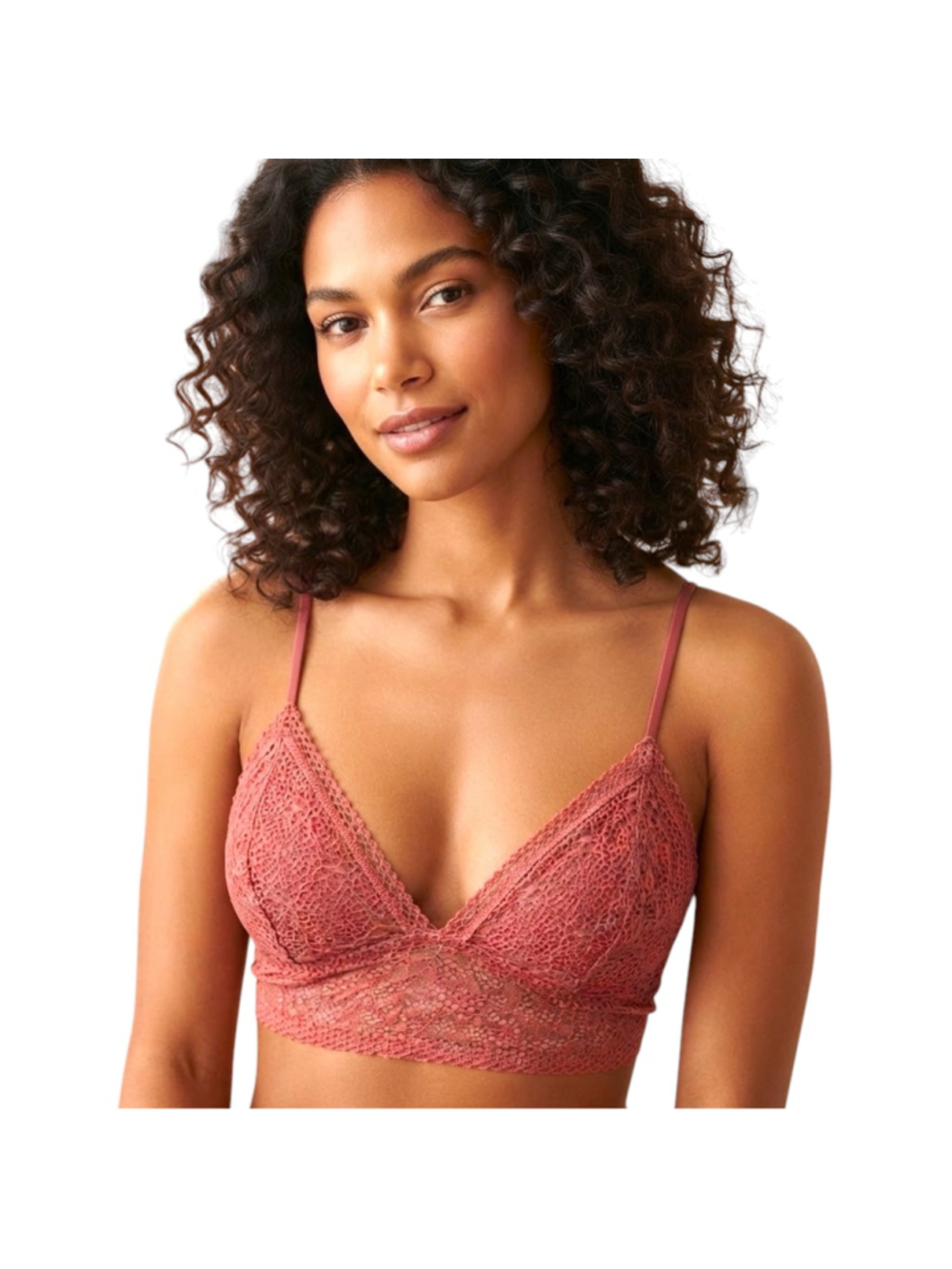Victoria’s Secret Dusty Rose Lace Longline Bralette Size L